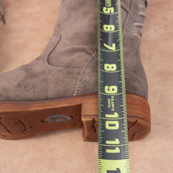 Sofft Wmn Sharnell Low Distress Beige Suede Waterproof Back Lace Boots Sz 7 - Picture 6 of 8